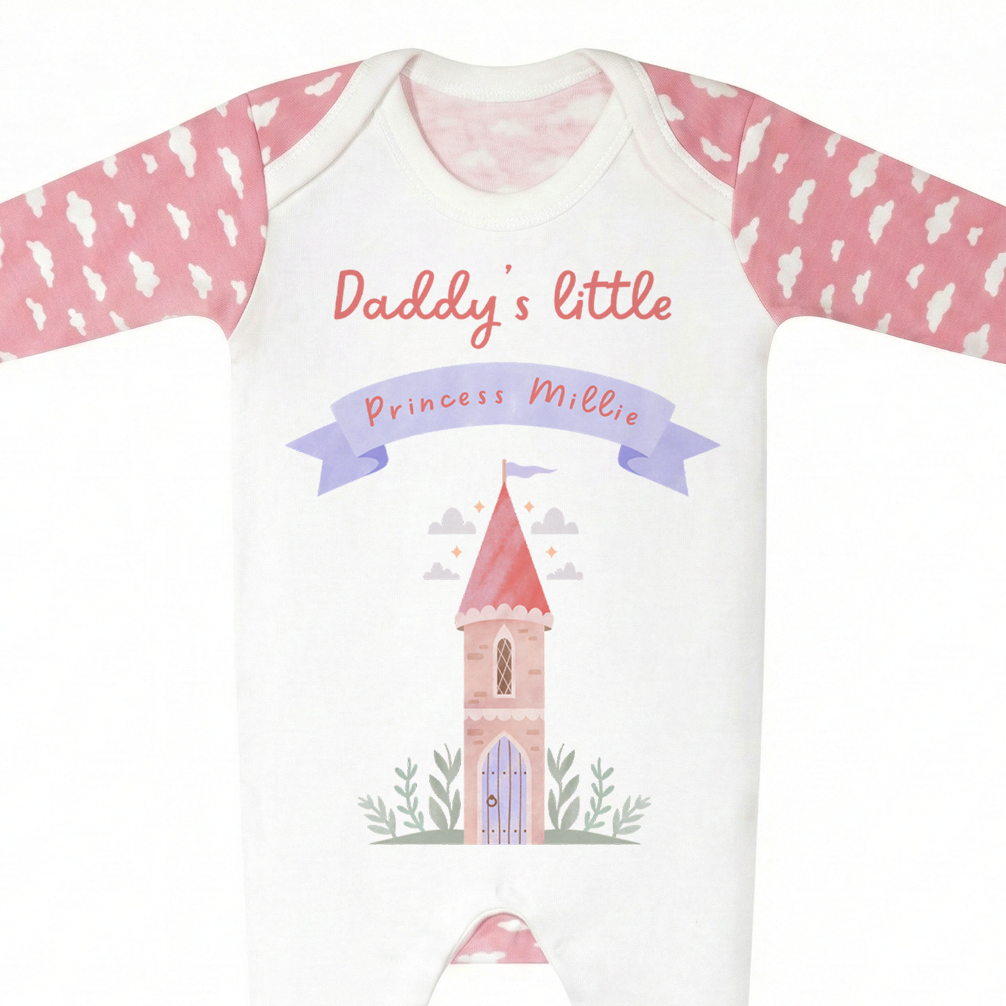 Personalised Daddy's Little Princess Babygrow - Customised Fathers Day Dad and Daughter Sleepwear Gift