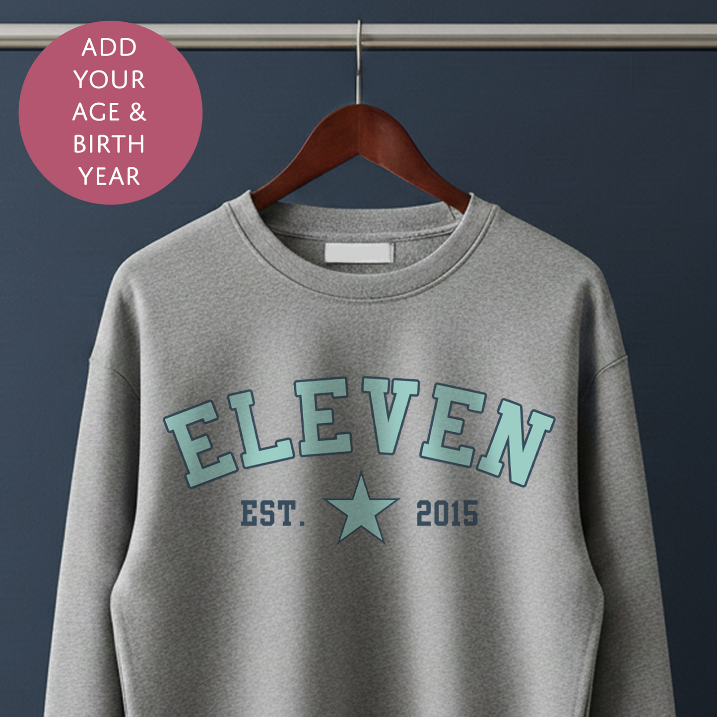 Personalised Birthday Boy Star Sweater - Birth Year College Style Custom Age Jumper