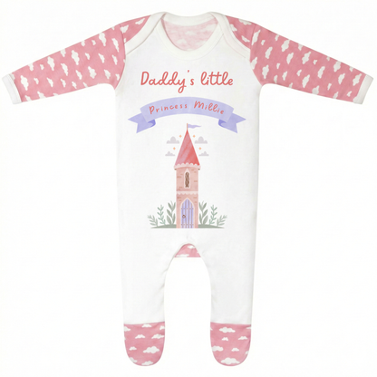 Personalised Daddy's Little Princess Babygrow - Customised Fathers Day Dad and Daughter Sleepwear Gift