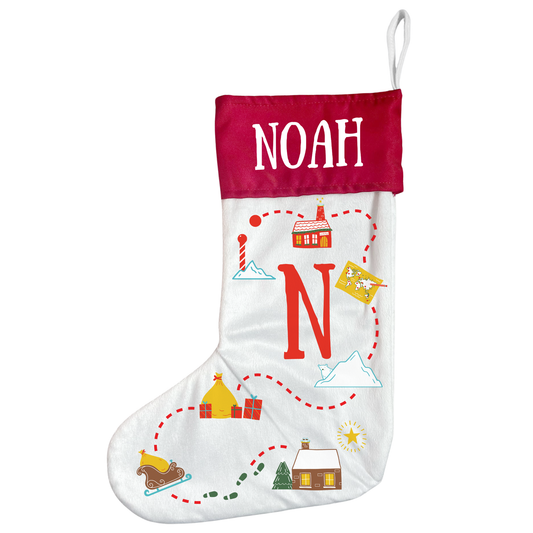 Personalised  Santa Tracker Stocking - Map Design