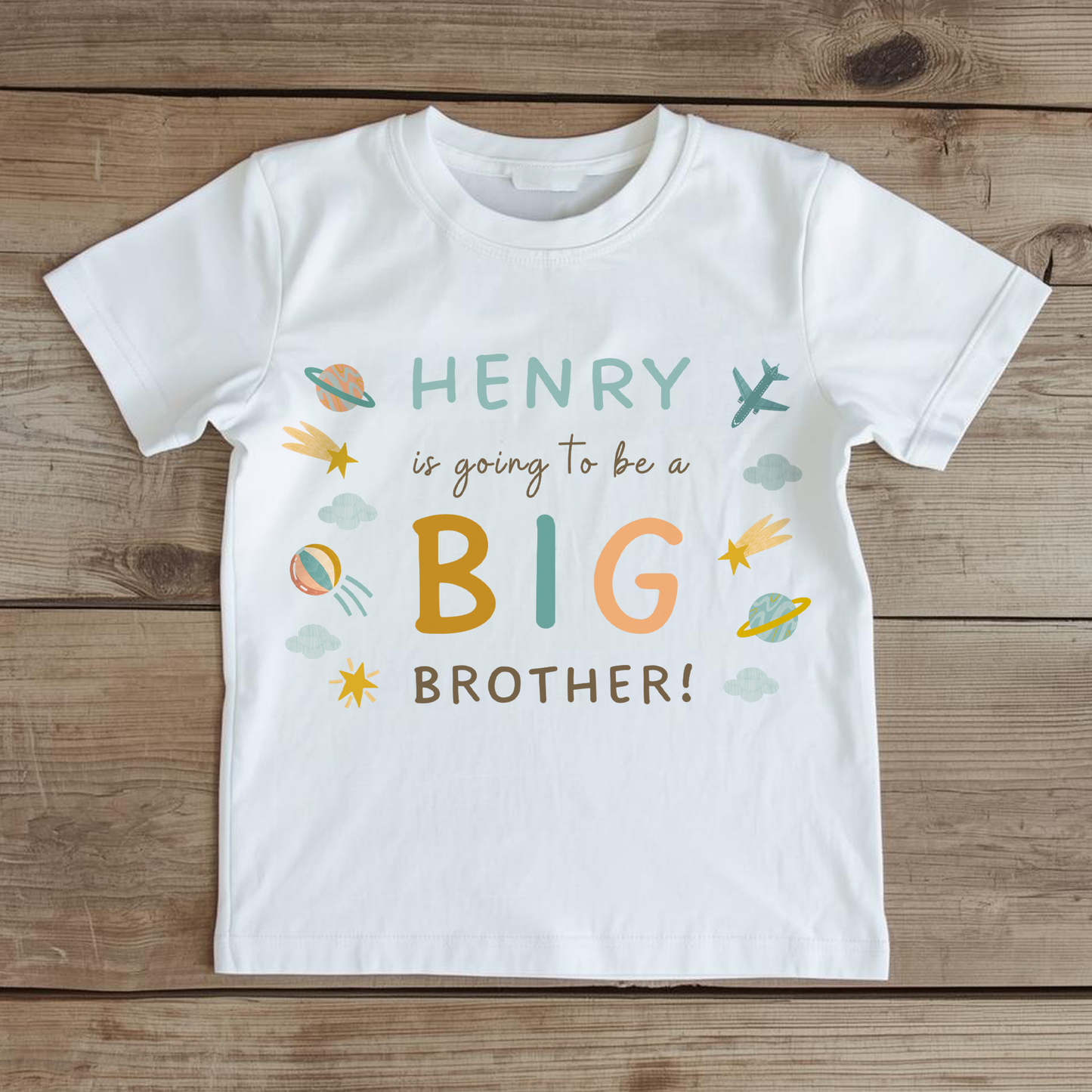 Personalised Big Brother Announcement T-Shirt - Pregnancy Reveal Top for Boys