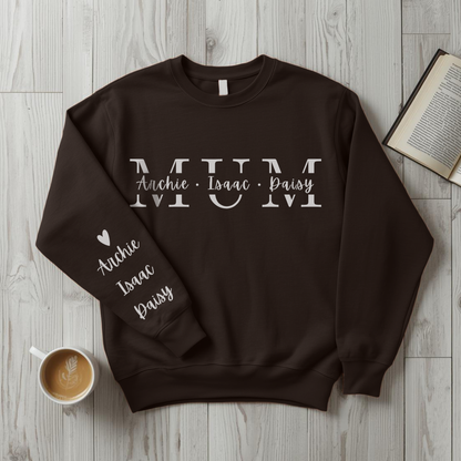 Personalised Mum Sweater with Kids Names - Custom Mothers Day Jumper