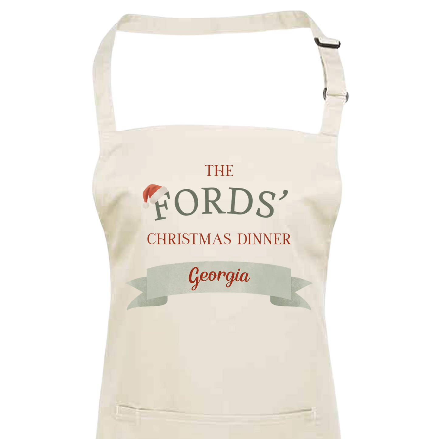 Personalised Festive Family Apron - Christmas Dinner Unisex Adults and Kids Fun Apron Gift