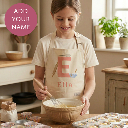 Personalised Pink Initials Apron - Adults and Kids Baking and Cooking Apron Gift