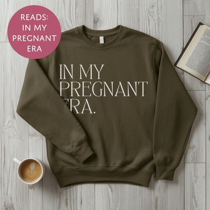 In My Pregnant Era Sweater - Baby Shower Announcement Gift - Custom Mothers Day Jumper