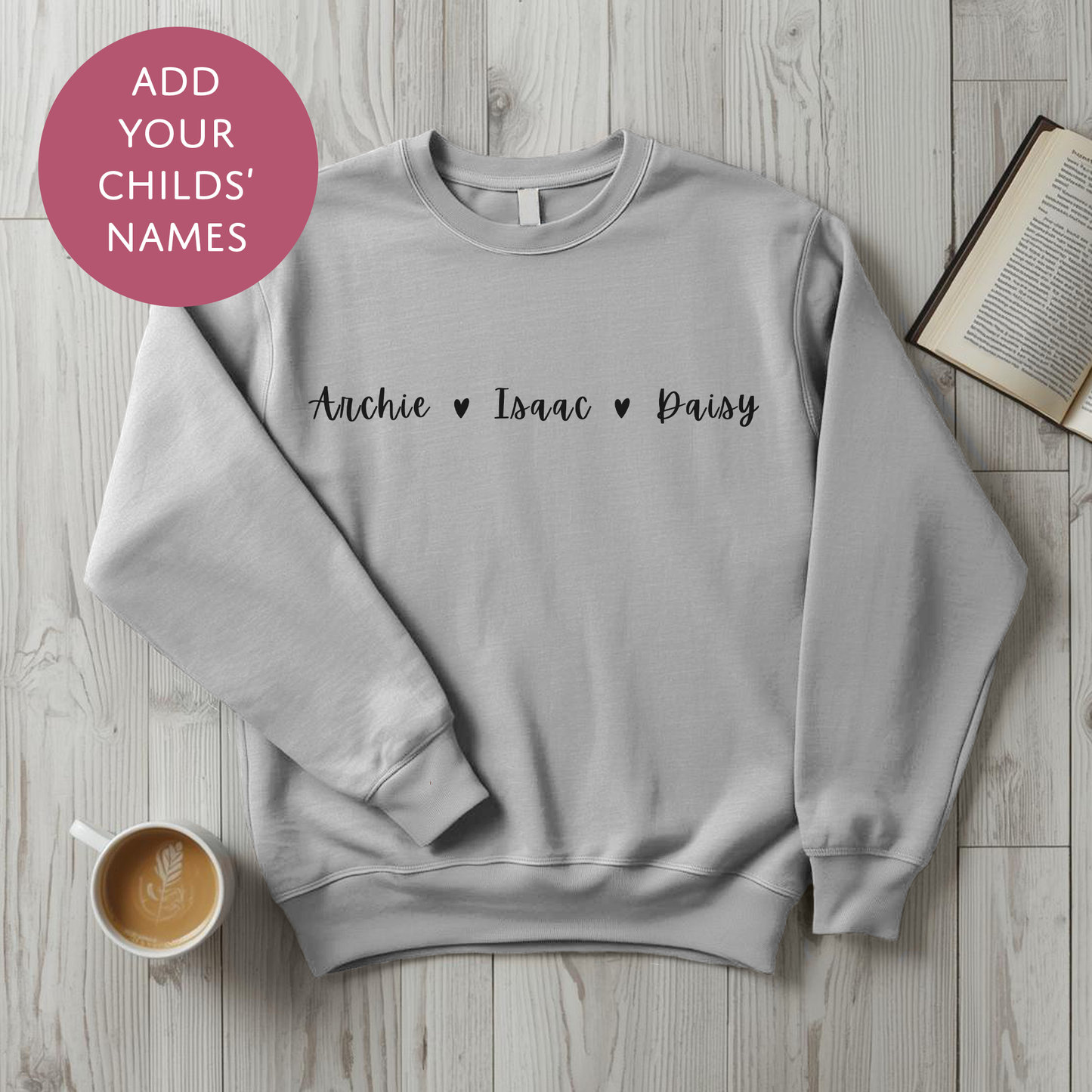 Personalised Kids Names Sweater For Mum - Custom Mothers Day Jumper