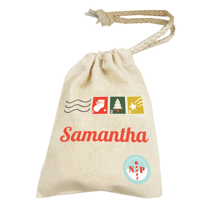 Personalised Christmas Money Pouch - Custom Festive Coin Bag - Holiday Gift Sack - Add Your Name