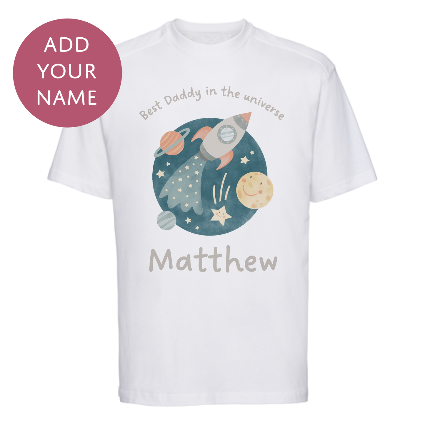 Personalised Matching Universe Set - Daddy and Baby Tshirt and Babygrow - My First Fathers' Day Gift