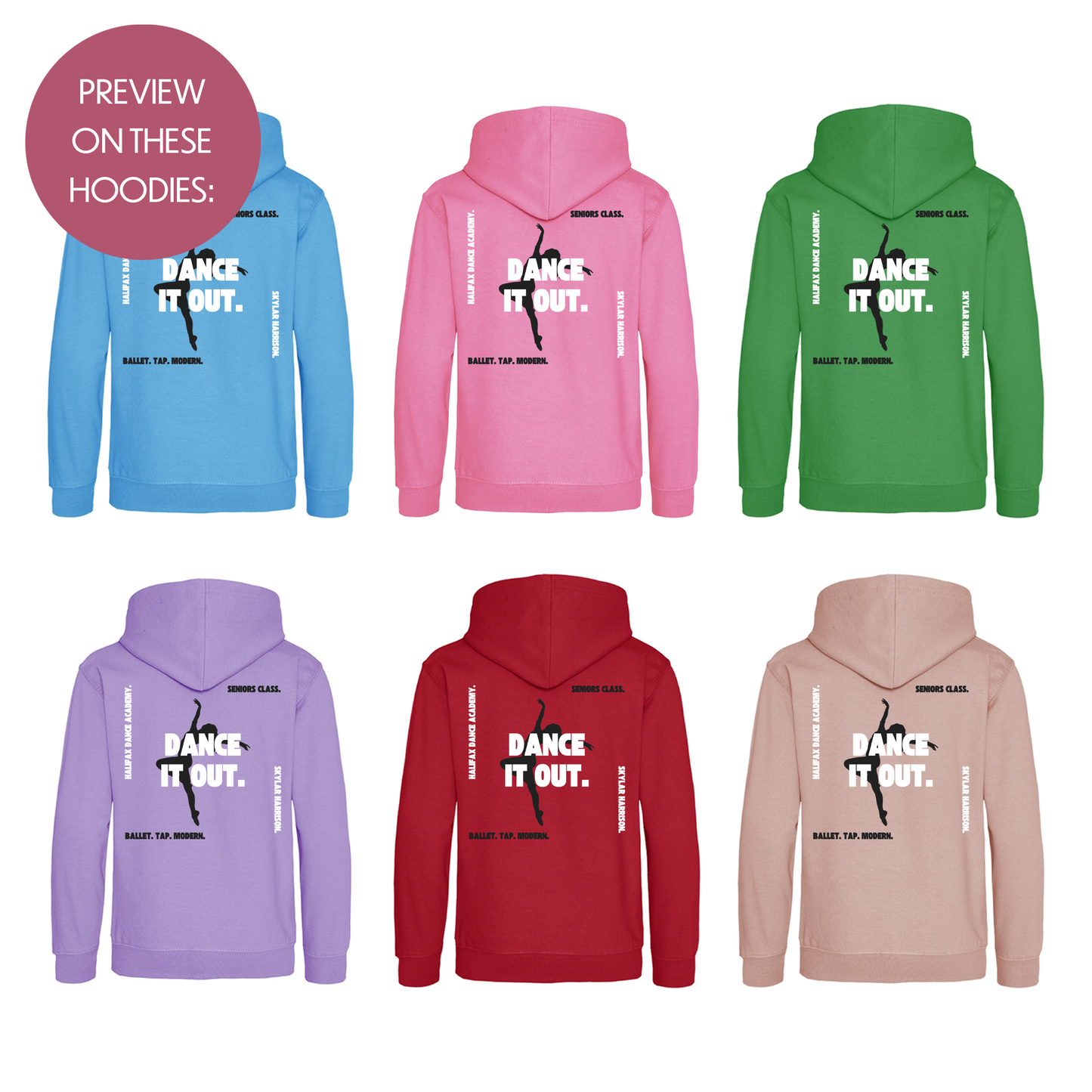 Personalised Dance Hoodie - Customised Unisex Kids Dancing Pullover - Stylish Competition Jumper