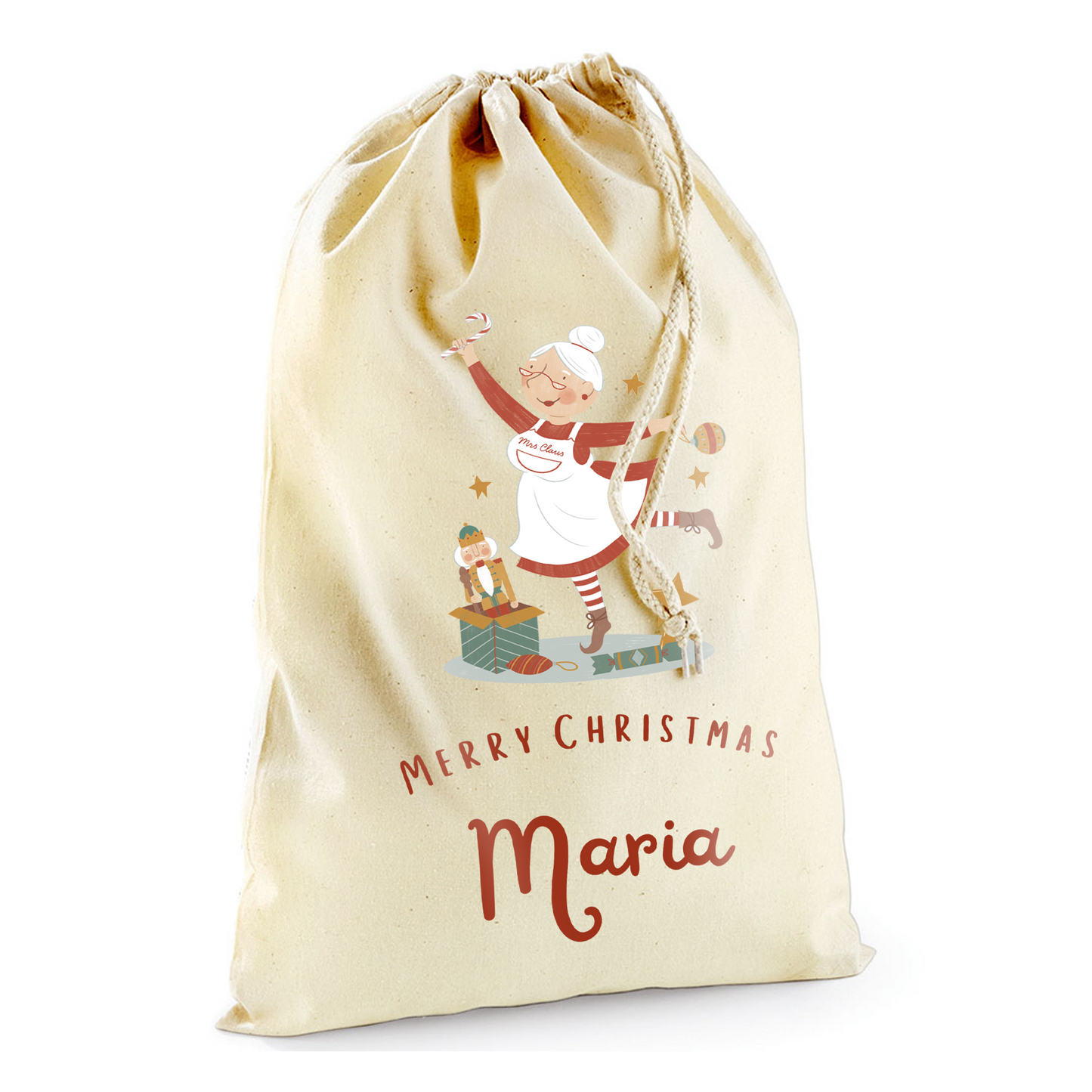 Personalised Christmas Countdown Gift Sack - Mrs Claus