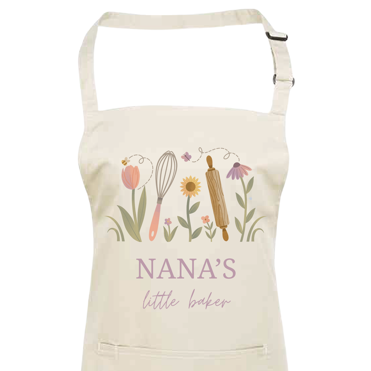 Personalised Floral Apron For Her - Mothers Day Gift For Mum, Grandma