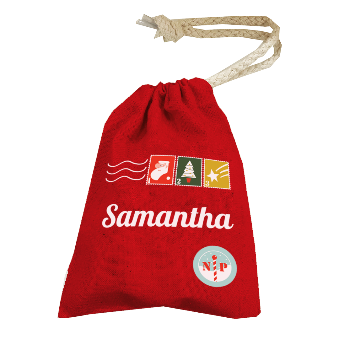 Personalised Christmas Money Pouch - Custom Festive Coin Bag - Holiday Gift Sack - Add Your Name
