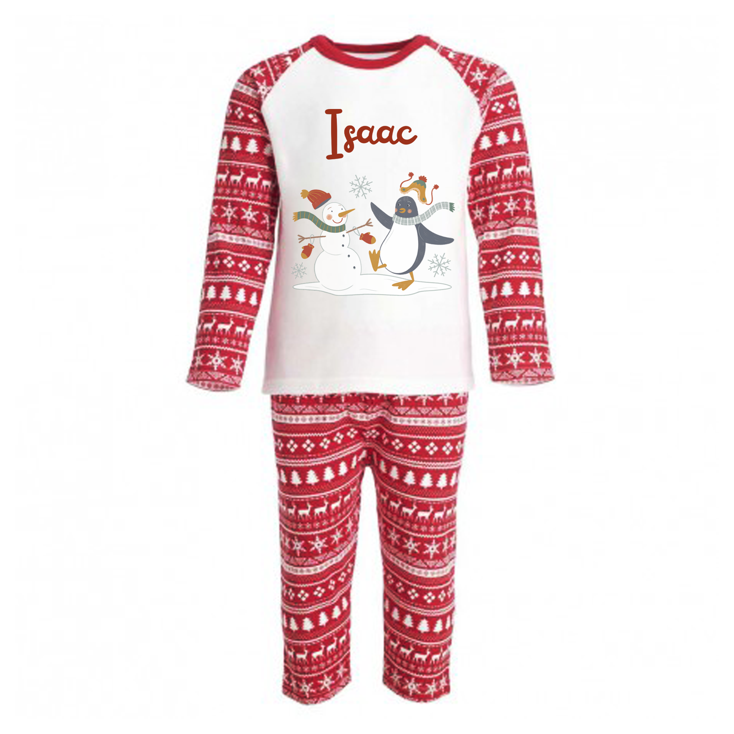 Personalised Christmas Winter Friends Pyjamas - Kids and Adults - Unisex PJ Set