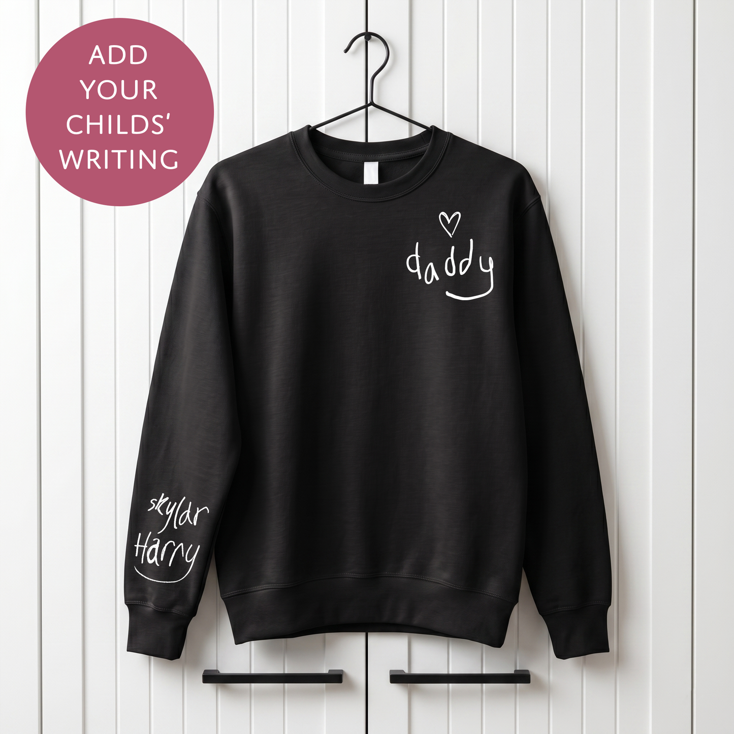 Your Child's Writing Personalised Fathers Day Sweater - Custom Text Jumper for Dad
