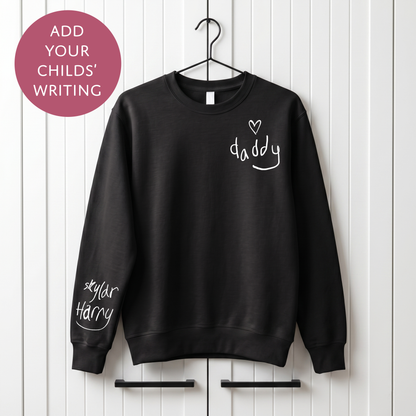 Your Child's Writing Personalised Fathers Day Sweater - Custom Text Jumper for Dad