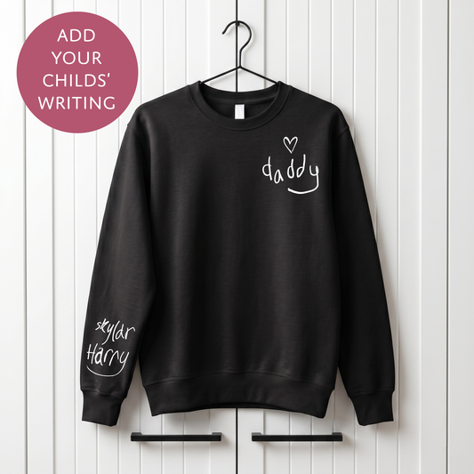 Your Child's Writing Personalised Fathers Day Sweater - Custom Text Jumper for Dad