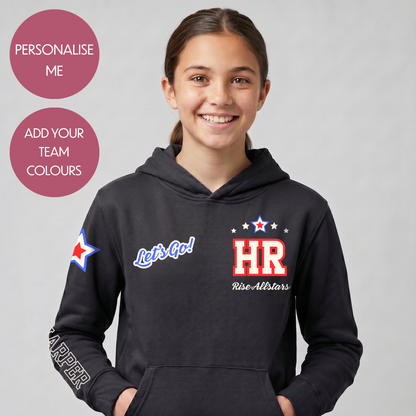 Personalised Cheerleading Hoodie - Customised Unisex Kids Cheer Pullover - Varsity Style Competition Jumper