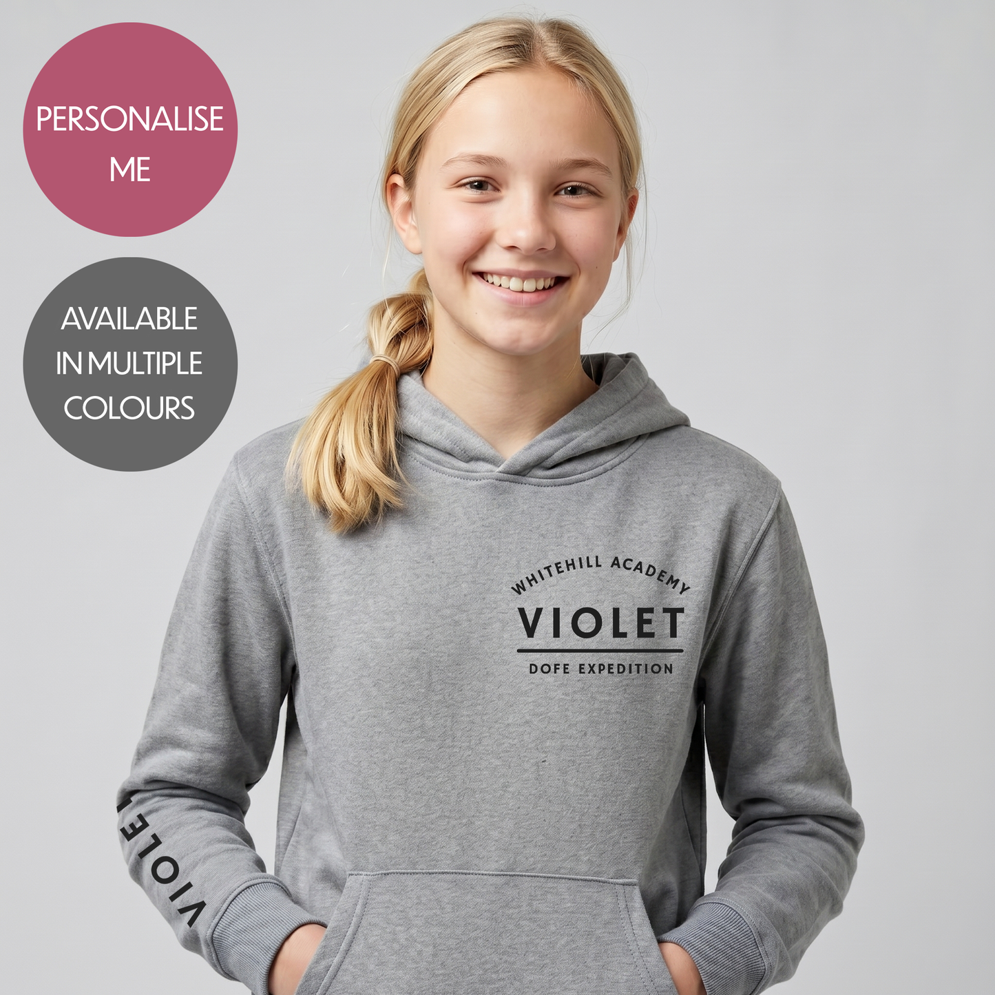 Personalised School Trip Hoodie - Customised Unisex College Residential Pullover - DofE