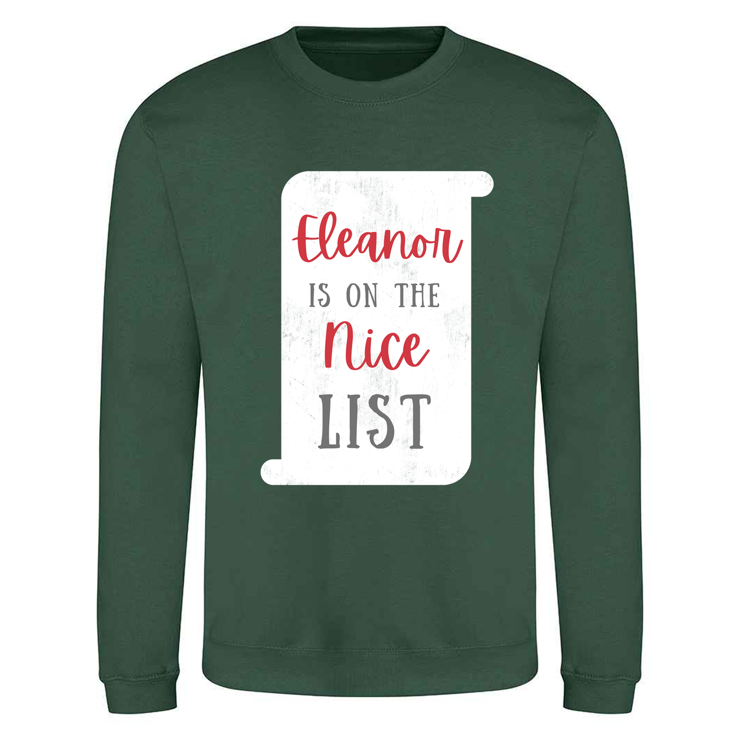 Naughty or Nice List with Name - Personalised - Christmas Sweatshirt / Jumper