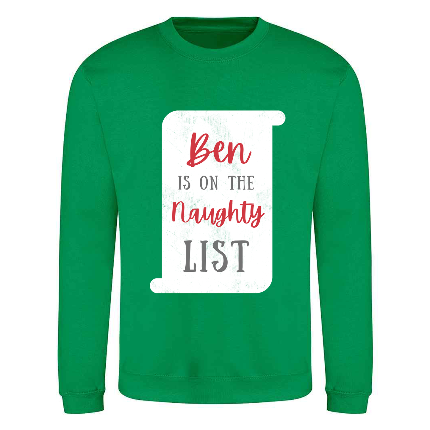 Naughty or Nice List with Name - Personalised - Christmas Sweatshirt / Jumper
