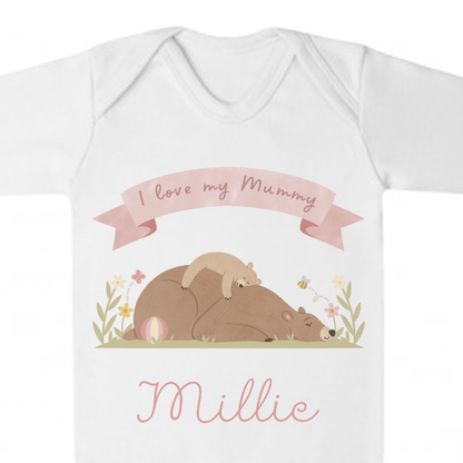 I Love My Mummy Personalised Babygrow - My First Custom Romper - Gift for Mum