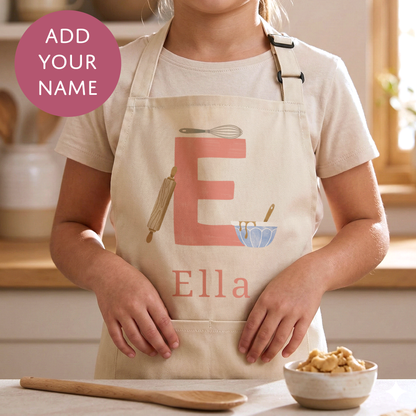 Personalised Pink Initials Apron - Adults and Kids Baking and Cooking Apron Gift