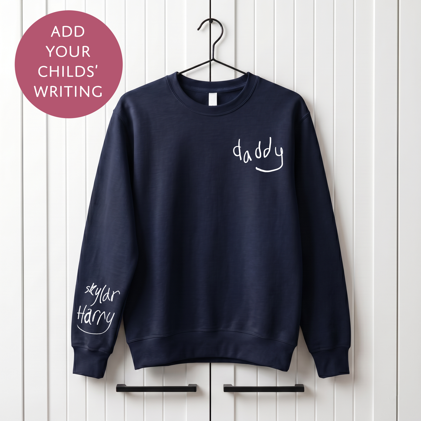 Your Child's Writing Personalised Fathers Day Sweater - Custom Text Jumper for Dad