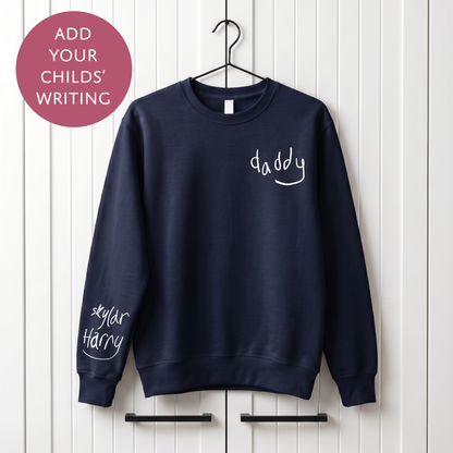 Your Child's Writing Personalised Fathers Day Sweater - Custom Text Jumper for Dad