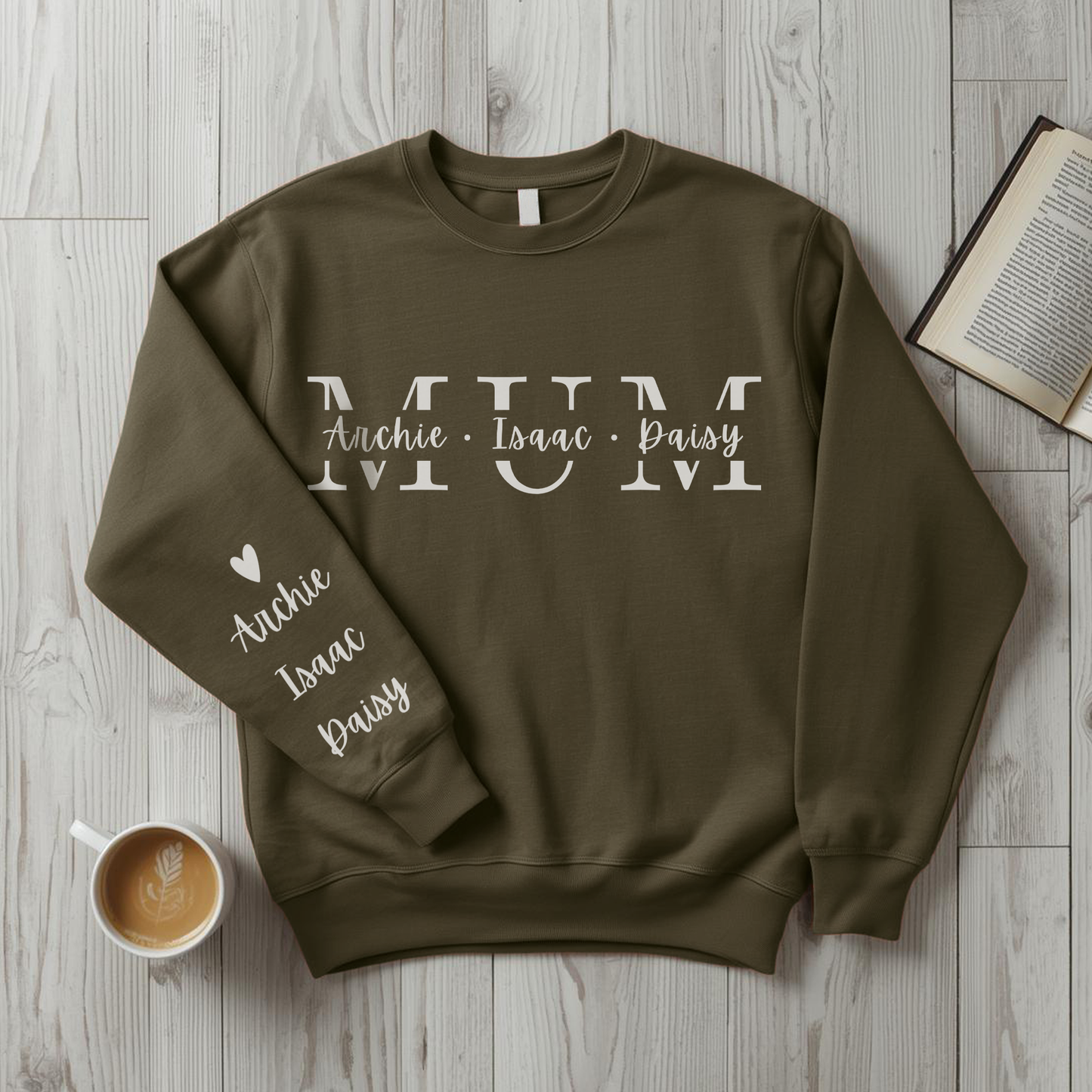 Personalised Mum Sweater with Kids Names - Custom Mothers Day Jumper