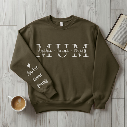 Personalised Mum Sweater with Kids Names - Custom Mothers Day Jumper