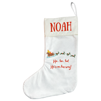 Personalised Santa Tracker Sleigh Magic Christmas Stocking