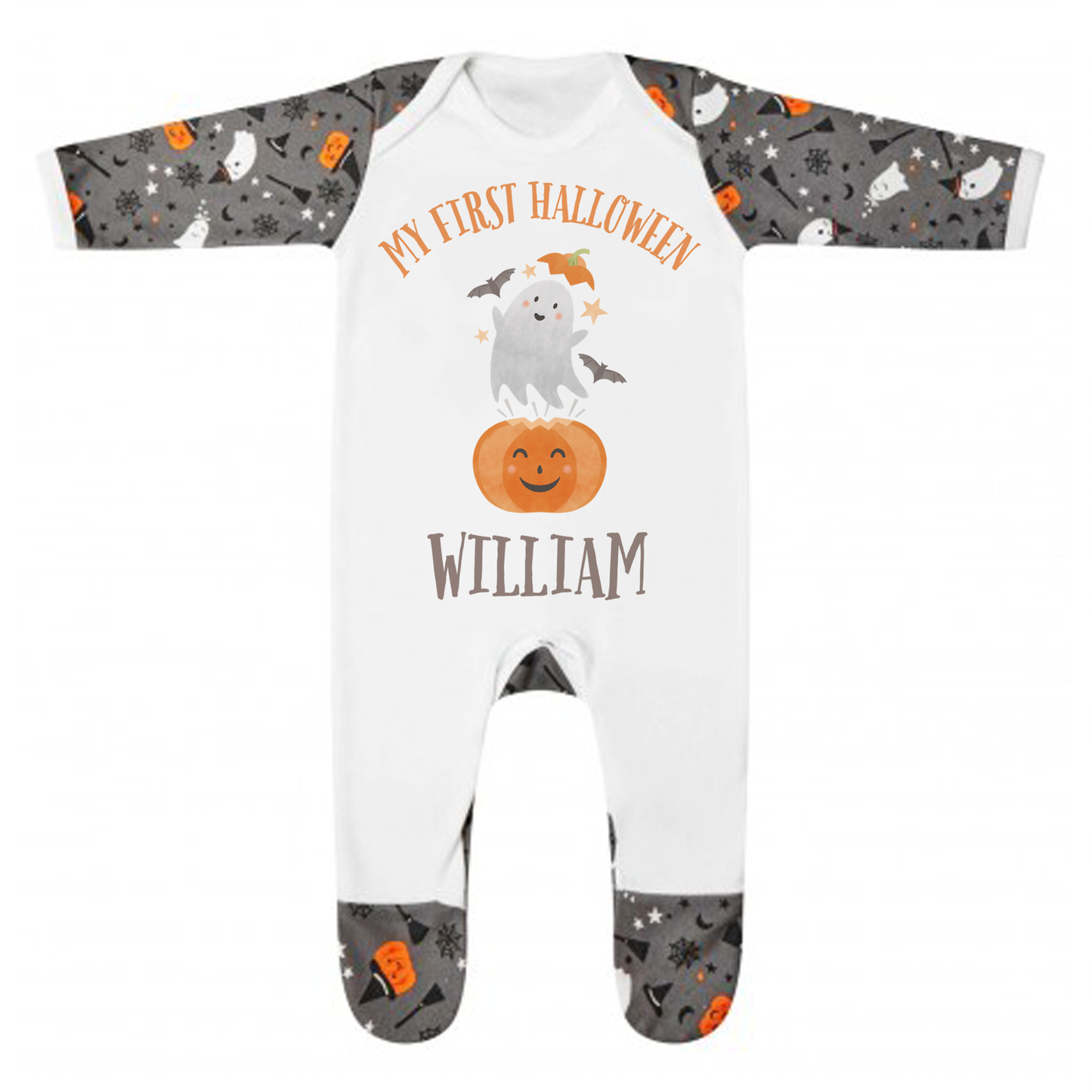 Personalised My First Halloween Babygrow - Cute Spooky Season Romper For Baby - 100% Cotton
