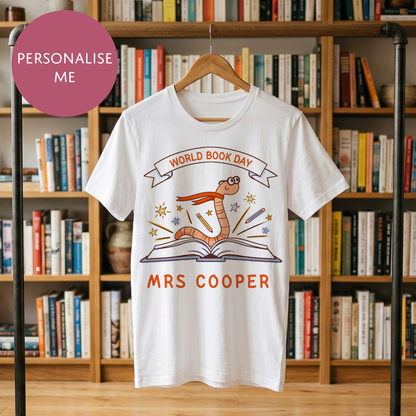 World Book Day T-Shirt - For Kids & Adults - Childrens, Teachers Unisex School Costume - Book Worm
