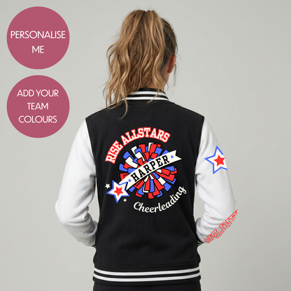 Personalised Cheerleading Varsity Jacket - Customised Unisex Kids Cheer Competition Jumper