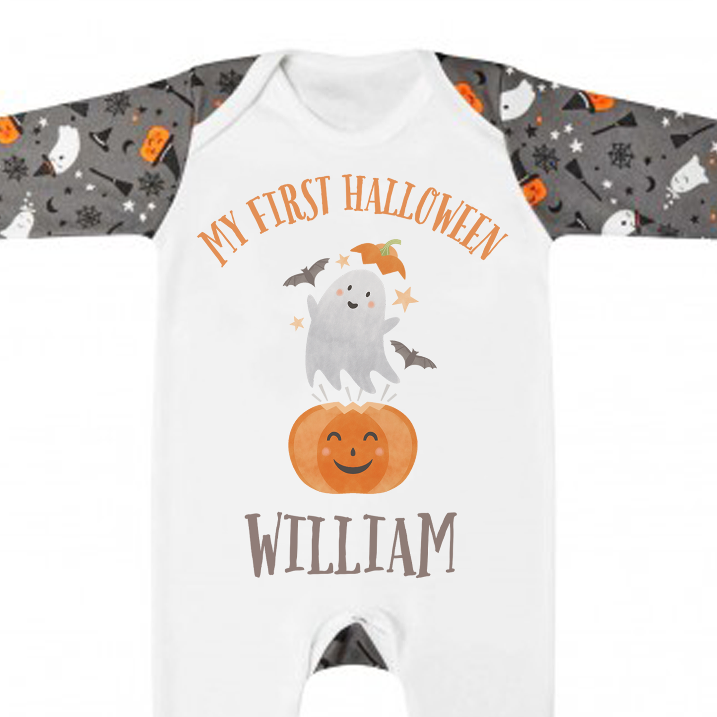 Personalised My First Halloween Babygrow - Cute Spooky Season Romper For Baby - 100% Cotton