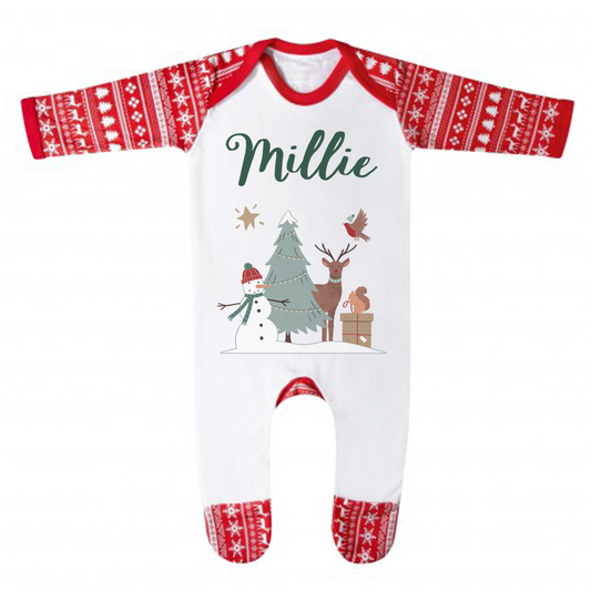 Personalised Festive Forest Pyjamas - Kids and Adults - Unisex Christmas PJ Set
