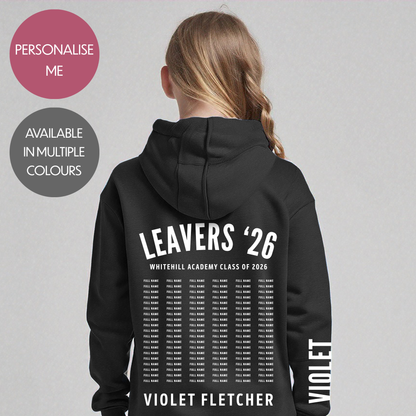 Personalised School Leavers Hoodie - Customised Unisex College Graduation Pullover - Add Your Class Names - Modern