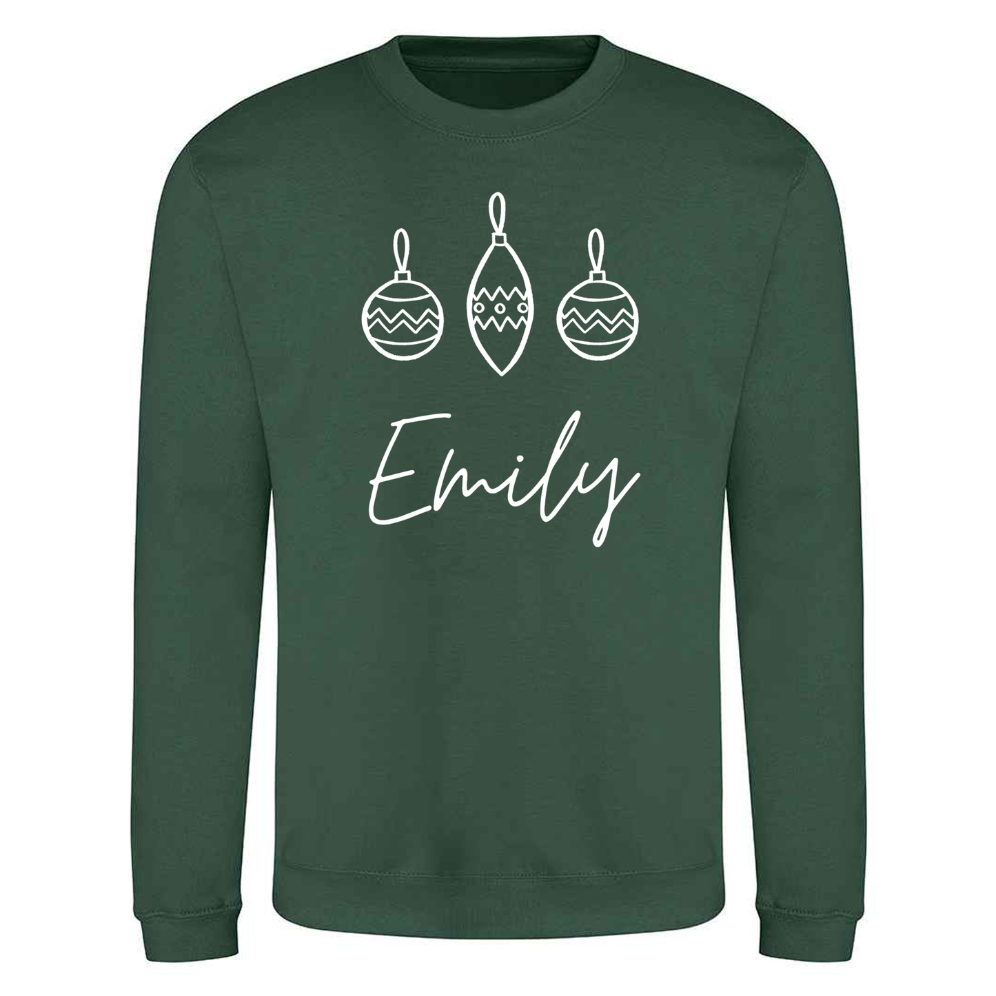 Baubles Design - Personalised - Christmas Sweatshirt / Jumper