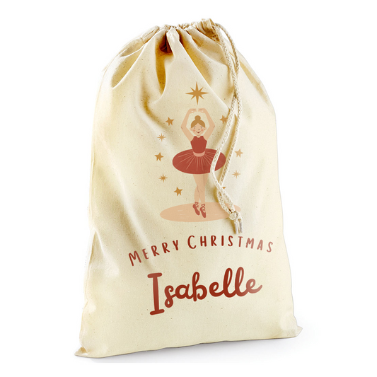Personalised Christmas Countdown Gift Sack - Ballerina Magic