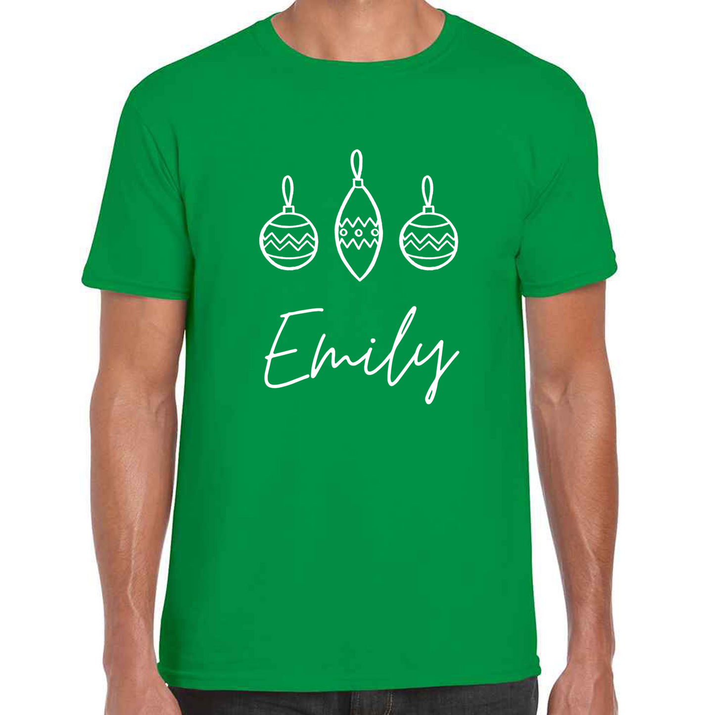 Baubles with Name - Personalised - Christmas T-shirt