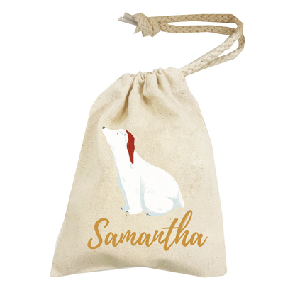 Personalised Christmas Money Pouch - Custom Festive Coin Bag - Holiday Gift Sack - Add Your Name