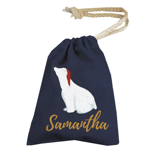 Personalised Christmas Money Pouch - Custom Festive Coin Bag - Holiday Gift Sack - Add Your Name