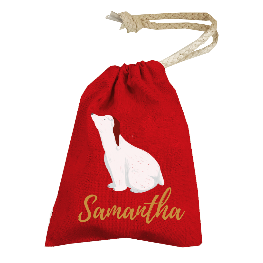 Personalised Christmas Money Pouch - Custom Festive Coin Bag - Holiday Gift Sack - Add Your Name