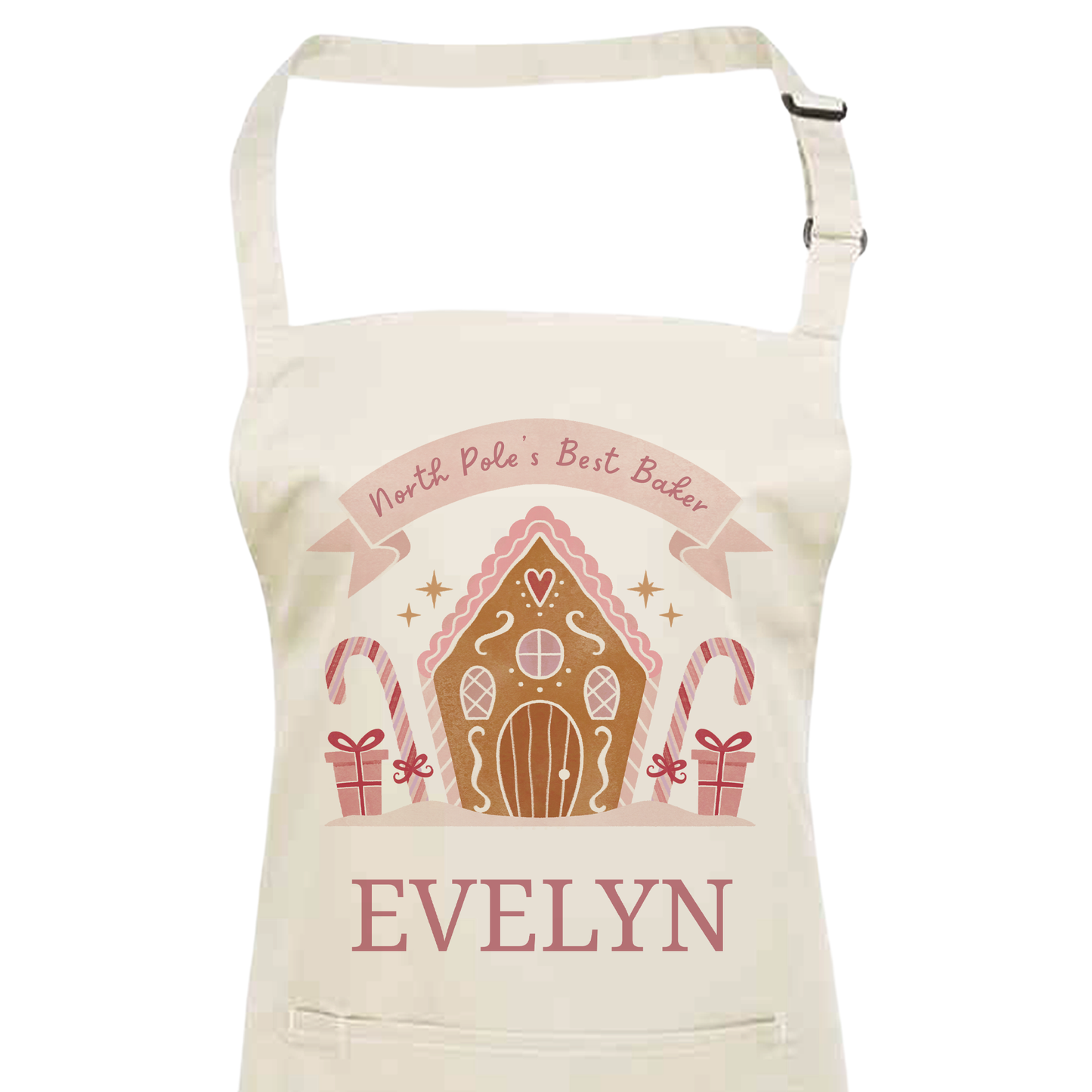 Personalised North Pole Kids Baking Apron (Kids One Size) - Magical Festive Childrens' Apron Gift