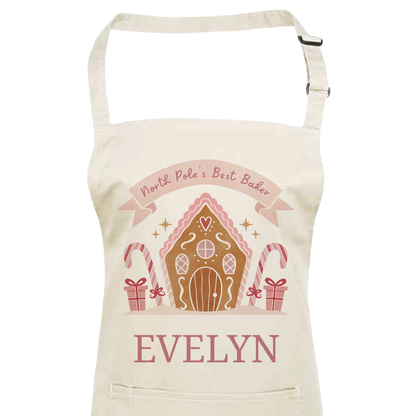 Personalised North Pole Kids Baking Apron (Kids One Size) - Magical Festive Childrens' Apron Gift