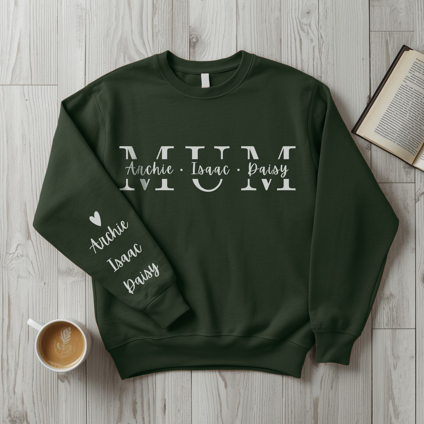 Personalised Mum Sweater with Kids Names - Custom Mothers Day Jumper