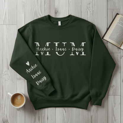 Personalised Mum Sweater with Kids Names - Custom Mothers Day Jumper