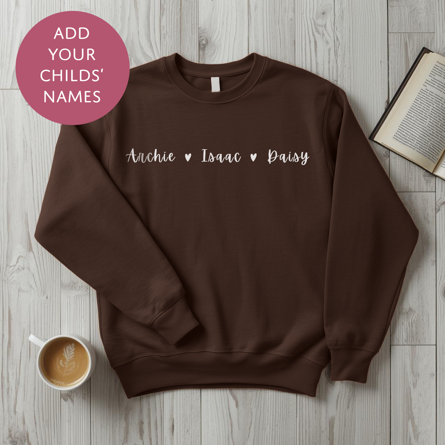 Personalised Kids Names Sweater For Mum - Custom Mothers Day Jumper