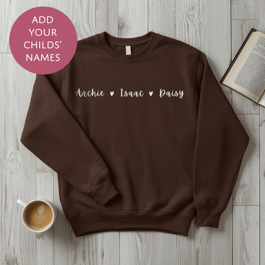 Personalised Kids Names Sweater For Mum - Custom Mothers Day Jumper