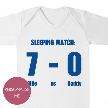 Sleeping Match - Personalised Baby Grow - Funny Design